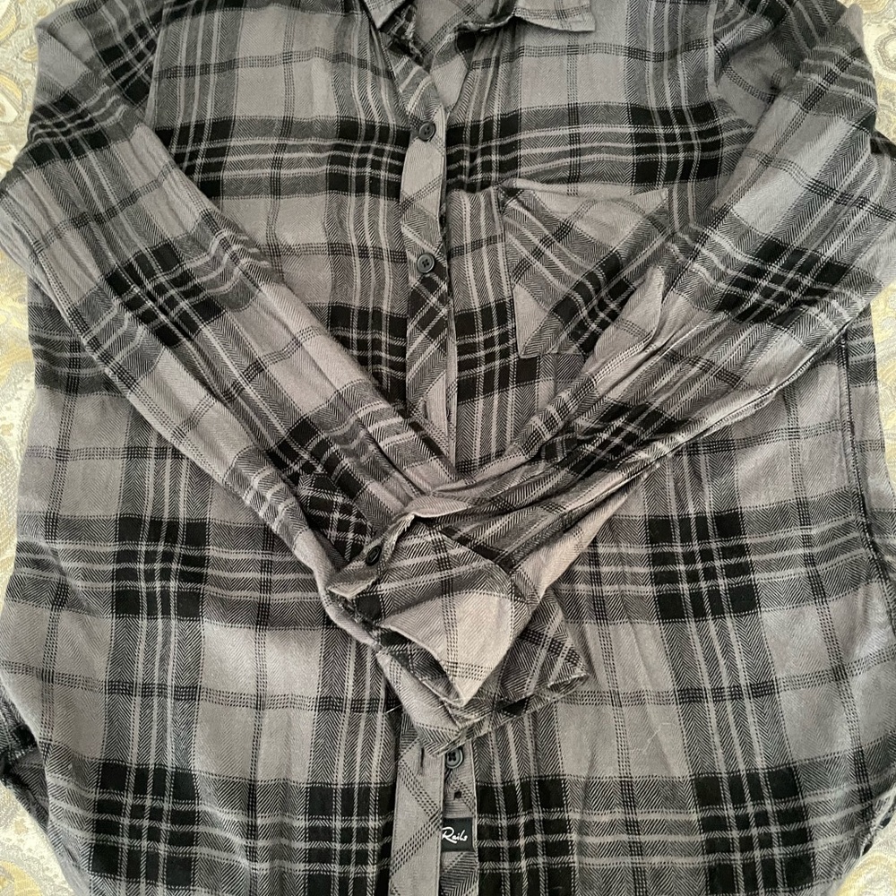 Rails Hunter Button Down Shirt, Charcoal Jet - image 8